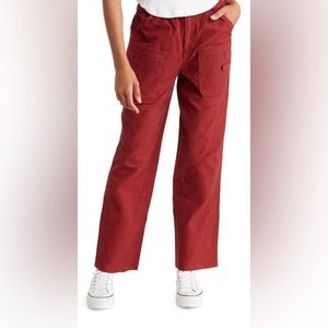 Free People Red Voyage Utility movement Cargo Pant in Cowboy